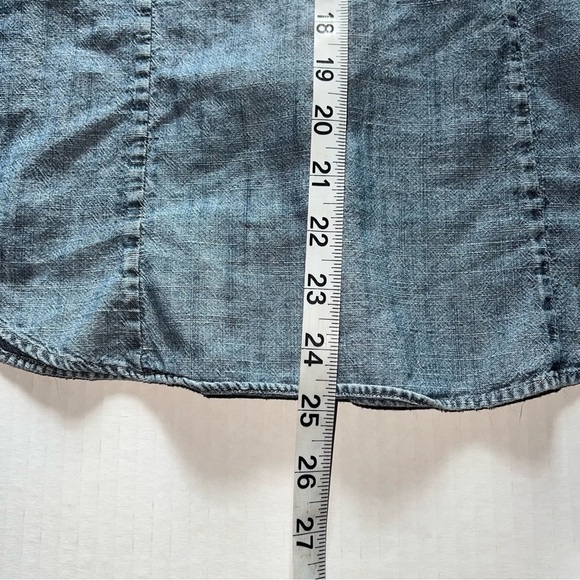 J. Crew factory chambray button down long sleeve roll tab shirt size xs - Picture 10 of 12